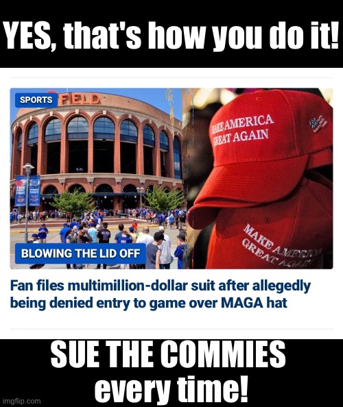 SUE THE COMMIES! | YES, that's how you do it! SUE THE COMMIES 
every time! | image tagged in democrat party,communists,commies,crush the commies,marxism,traitors | made w/ Imgflip meme maker