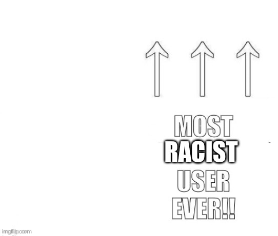 The most user ever | RACIST | image tagged in the most user ever | made w/ Imgflip meme maker