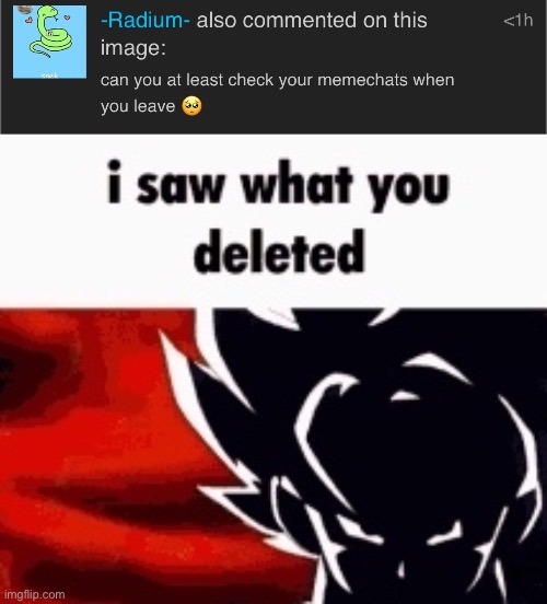 image tagged in i saw what you deleted | made w/ Imgflip meme maker