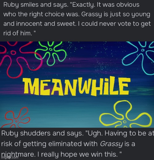 c.ai be tweaking | image tagged in meanwhile time card,bfdi,ruby | made w/ Imgflip meme maker