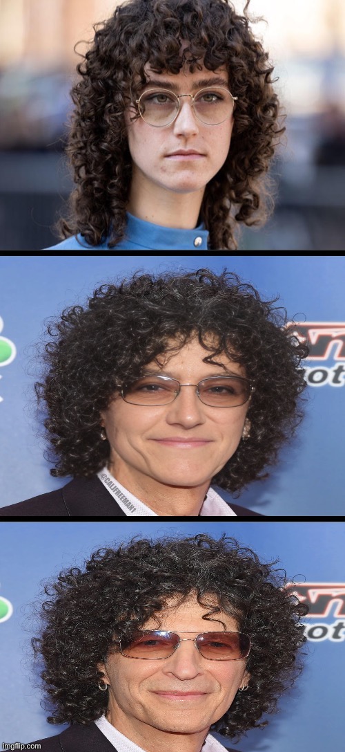 Ella Emhoff morphs into Howard Stern | image tagged in joe biden,kamala harris,donald trump,maga,presidential race,stupid liberals | made w/ Imgflip meme maker