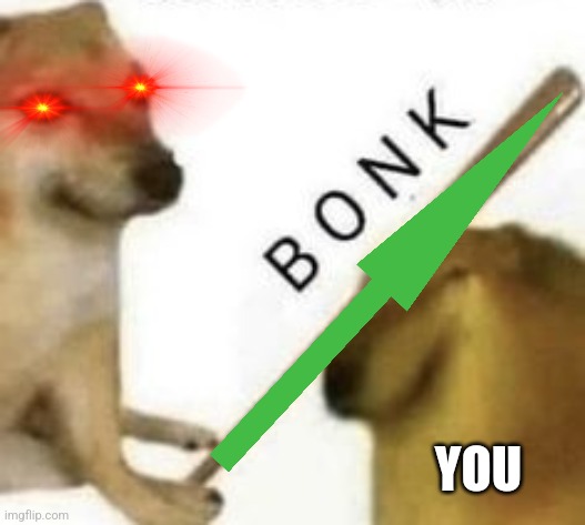 Bonk | YOU | image tagged in bonk | made w/ Imgflip meme maker