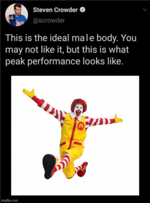 RoogleMcDoogle | image tagged in ideal male body hq | made w/ Imgflip meme maker