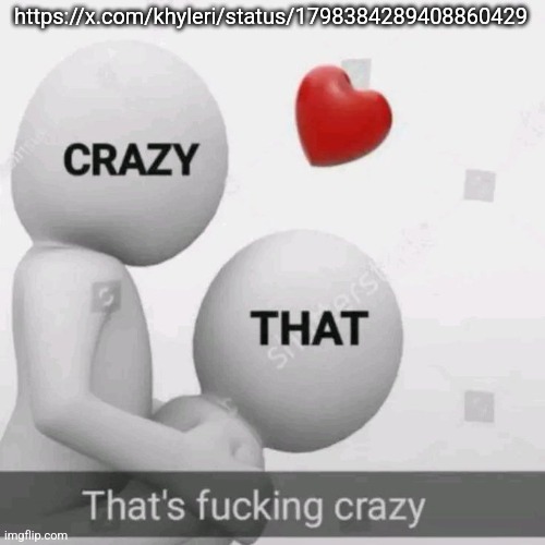 thats fucking crazy | https://x.com/khyleri/status/1798384289408860429 | image tagged in thats fucking crazy | made w/ Imgflip meme maker