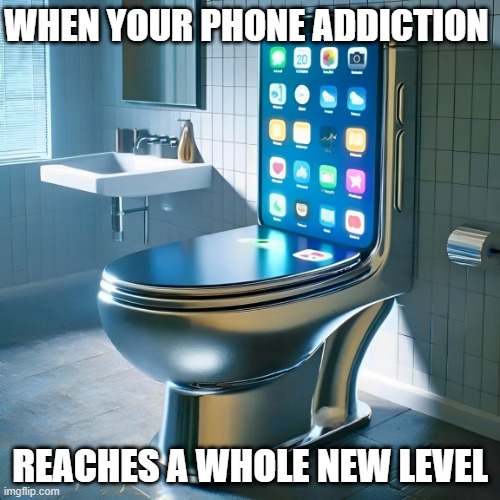 phone addiction | WHEN YOUR PHONE ADDICTION; REACHES A WHOLE NEW LEVEL | image tagged in memes | made w/ Imgflip meme maker