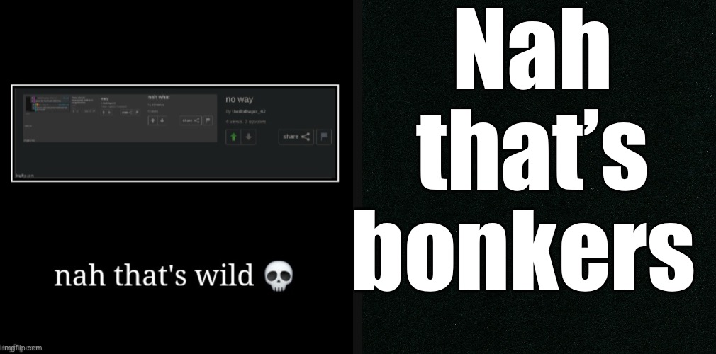 Nah that’s bonkers | made w/ Imgflip meme maker