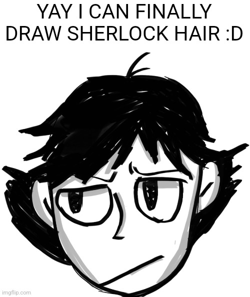 YAY I CAN FINALLY DRAW SHERLOCK HAIR :D | made w/ Imgflip meme maker