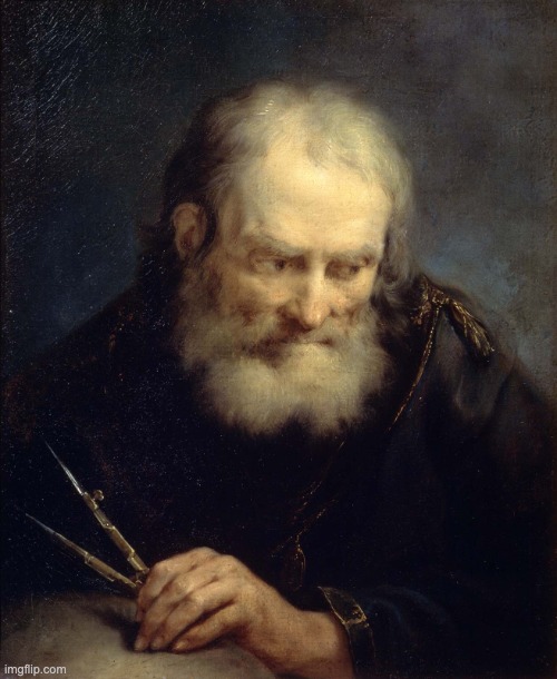 Questioning Archimedes | image tagged in questioning archimedes | made w/ Imgflip meme maker