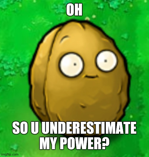 Wall-Nut | OH SO U UNDERESTIMATE MY POWER? | image tagged in wall-nut | made w/ Imgflip meme maker