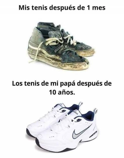 Los tenis de mi papá después de diez años Blank Meme Template