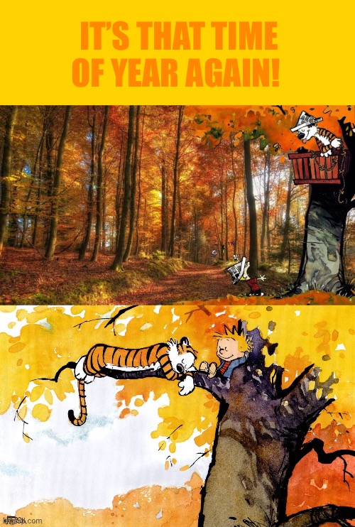 Calvin and Hobbes | IT’S THAT TIME OF YEAR AGAIN! | image tagged in fun | made w/ Imgflip meme maker