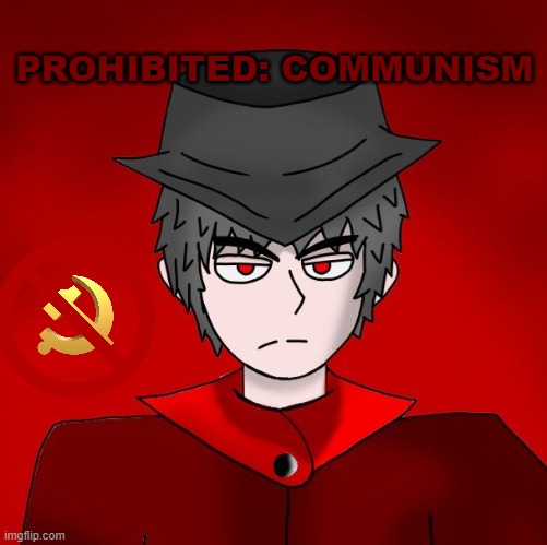 Avin Mepios serious expression | PROHIBITED: COMMUNISM | image tagged in avin mepios neutral face | made w/ Imgflip meme maker