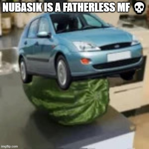 FocusMelon | NUBASIK IS A FATHERLESS MF 💀 | image tagged in focusmelon | made w/ Imgflip meme maker