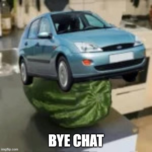 FocusMelon | BYE CHAT | image tagged in focusmelon | made w/ Imgflip meme maker