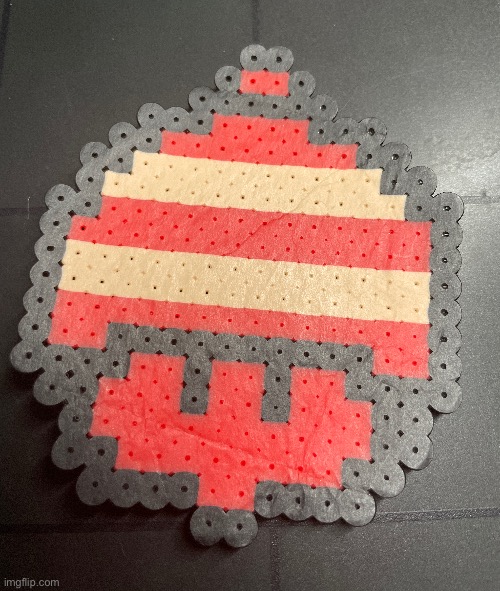 Super Mario Bros 3 style Super Acorn i made out of perler beads | made w/ Imgflip meme maker
