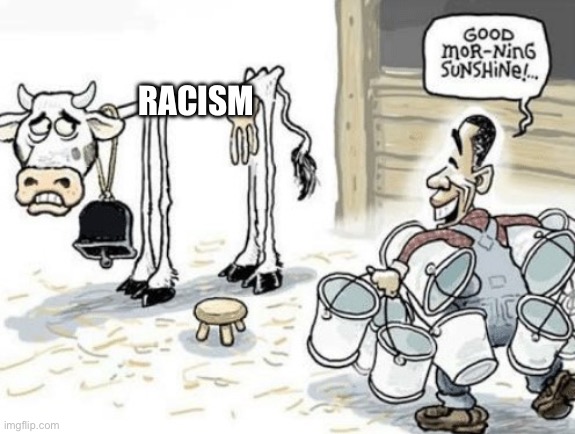 Good Morning sunshine (cow) | RACISM | image tagged in good morning sunshine cow | made w/ Imgflip meme maker