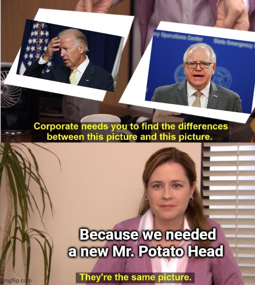 They're The Same Picture Meme | Because we needed a new Mr. Potato Head | image tagged in memes,they're the same picture | made w/ Imgflip meme maker