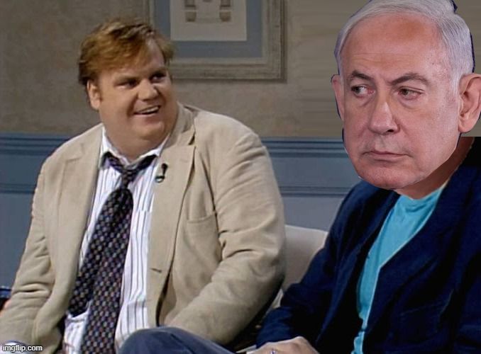 Chris Farley and Netanyahu Blank Meme Template