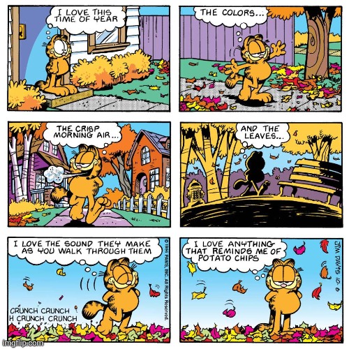 Autumn Garfield | image tagged in autumn,garfield,fall,leaves,comics,comics/cartoons | made w/ Imgflip meme maker