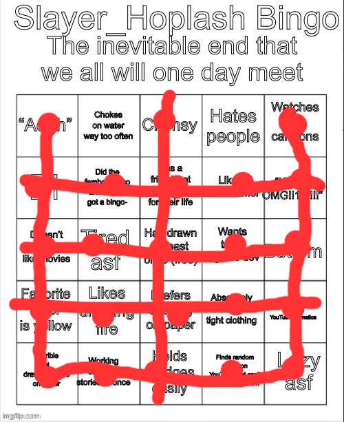 Looks like I have to update this shit | image tagged in slayer s bingo | made w/ Imgflip meme maker