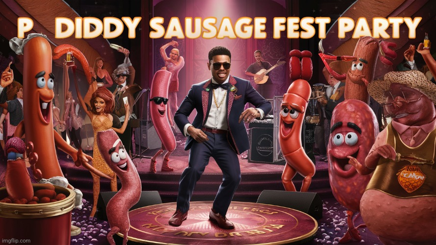 p diddy sausage fest party | image tagged in p diddy sausage fest party | made w/ Imgflip meme maker