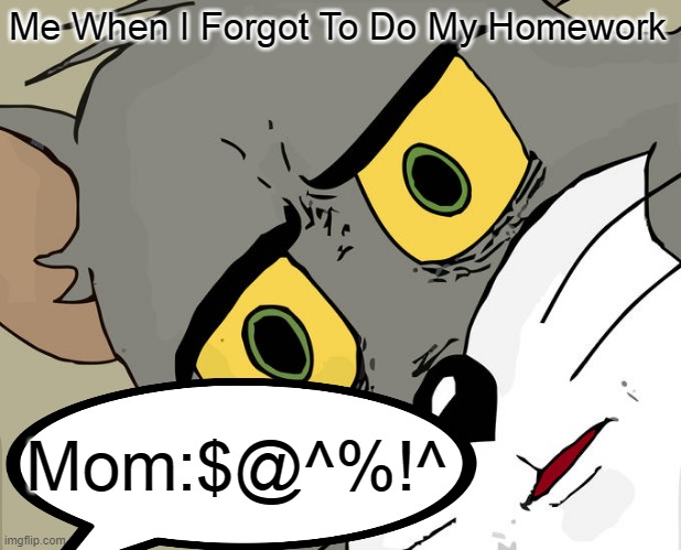 Homework3 | Me When I Forgot To Do My Homework; Mom:$@^%!^ | image tagged in memes,unsettled tom,homework,dead | made w/ Imgflip meme maker