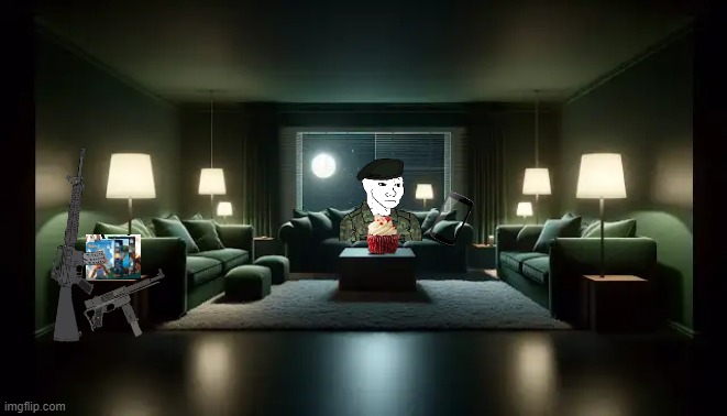 Davis at the room on his Birthday.. | image tagged in living room apartment | made w/ Imgflip meme maker