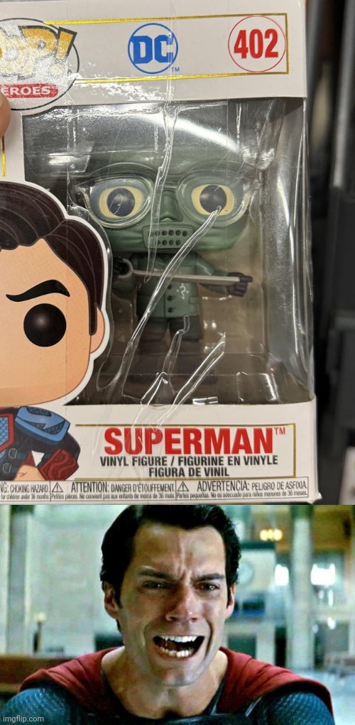 Not Superman | image tagged in superman cry,superman,toy,you had one job,memes,toys | made w/ Imgflip meme maker