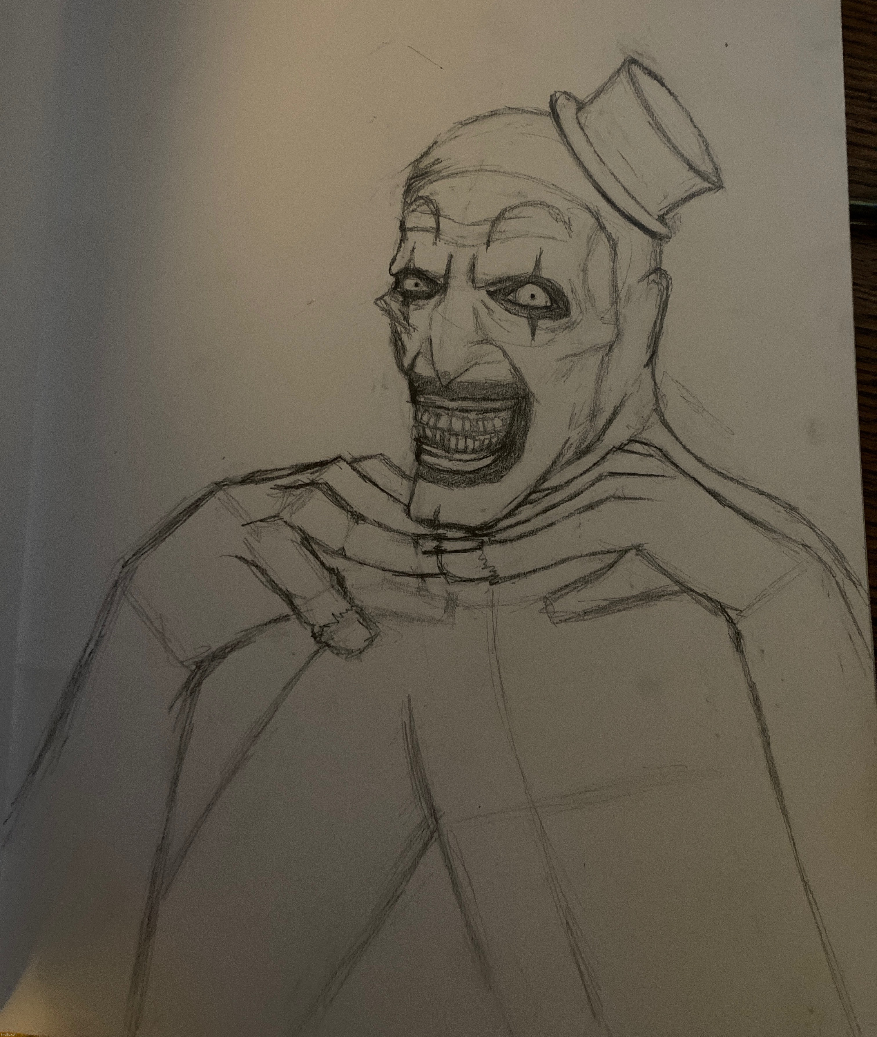 me when art the clown (work in progress) | image tagged in terrifier,drawings,boioioioioing,i dont know my brain is square | made w/ Imgflip meme maker