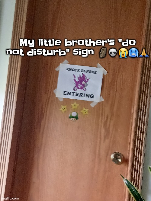 My little brother's "do not disturb" sign 🗿💀😭🥶🙏 | made w/ Imgflip meme maker