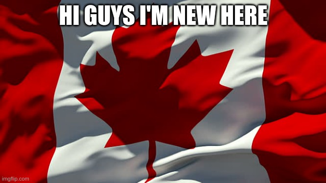 Canada flag | HI GUYS I'M NEW HERE | image tagged in canada flag | made w/ Imgflip meme maker