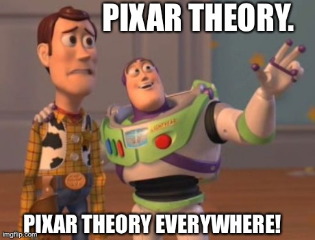 X, X Everywhere | PIXAR THEORY. PIXAR THEORY EVERYWHERE! | image tagged in memes,x x everywhere | made w/ Imgflip meme maker