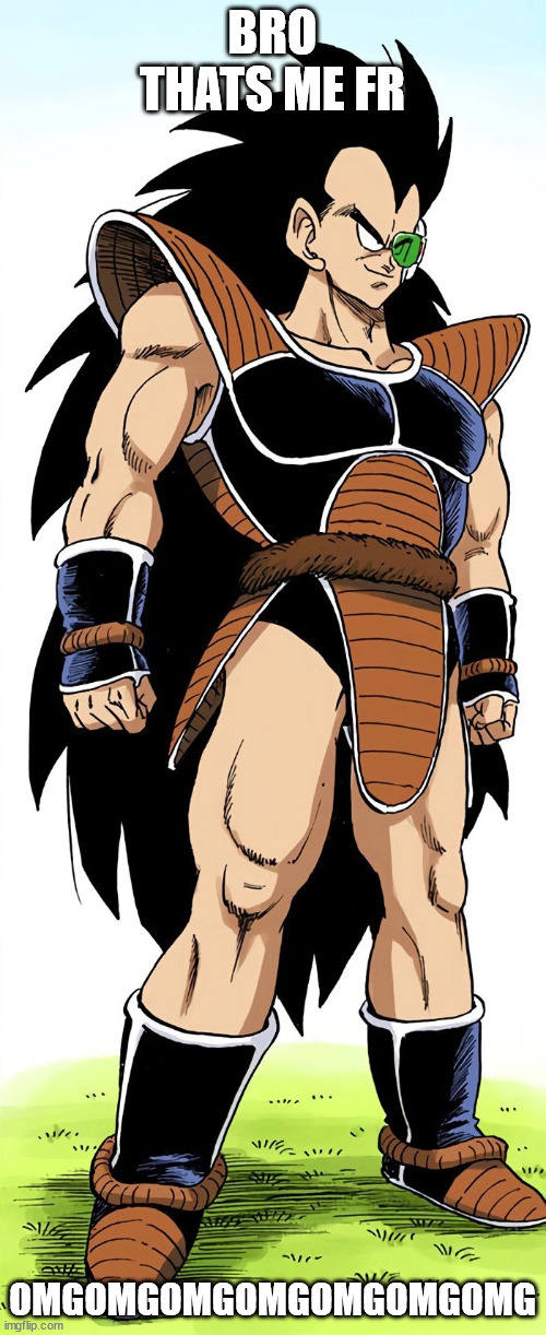 Raditz appears | BRO THATS ME FR OMGOMGOMGOMGOMGOMGOMG | image tagged in raditz appears | made w/ Imgflip meme maker