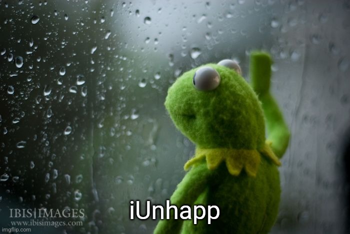 kermit window | iUnhapp | image tagged in kermit window | made w/ Imgflip meme maker