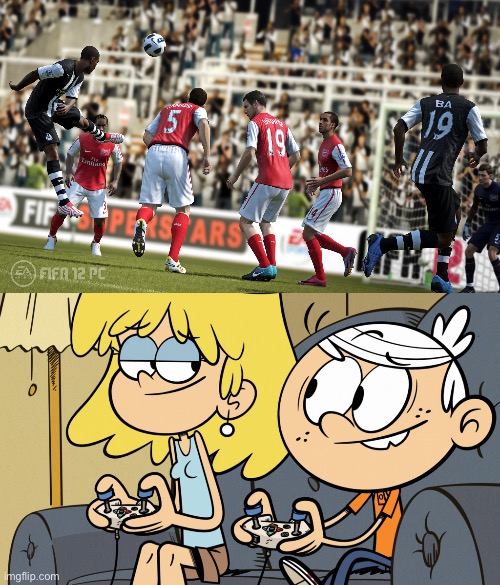 Lincoln and Lori Play FIFA 12 | image tagged in the loud house,nickelodeon,lincoln loud,lori loud,playstation,videogames | made w/ Imgflip meme maker