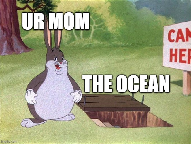 Your mom | UR MOM; THE OCEAN | image tagged in big chungus | made w/ Imgflip meme maker