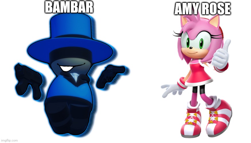 BAMBAR AMY ROSE | image tagged in bambar with double gun,amy rose | made w/ Imgflip meme maker