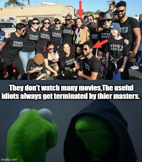 They don't watch many movies,The useful idiots always get terminated by thier masters. | image tagged in memes,evil kermit | made w/ Imgflip meme maker