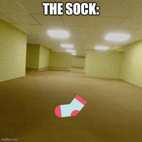 backrooms | THE SOCK: | image tagged in backrooms | made w/ Imgflip meme maker