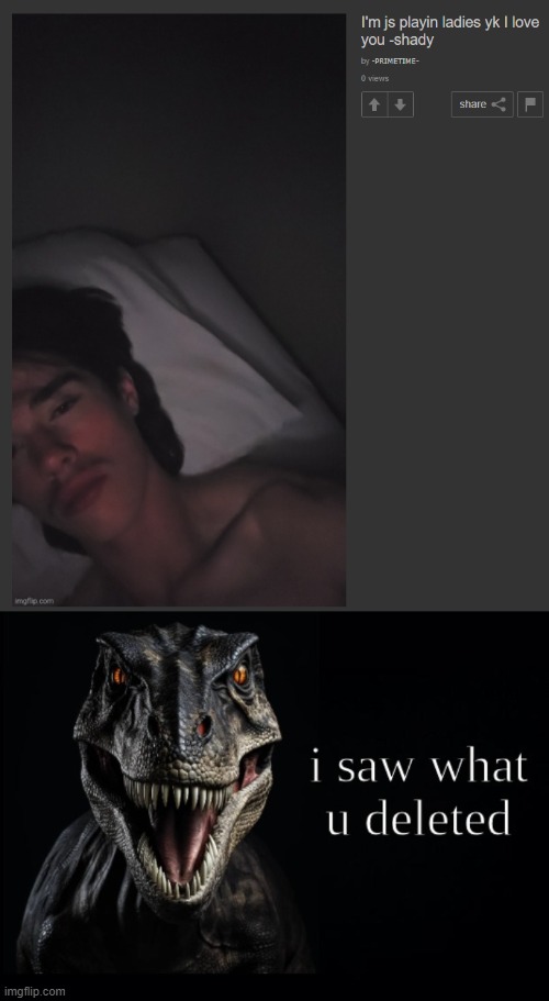 Goofball looks like the typa guy to unironically say "rizz" | image tagged in i saw what you deleted | made w/ Imgflip meme maker