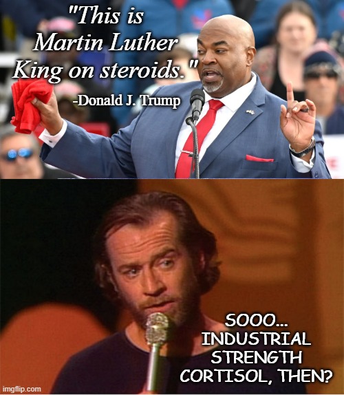 Mark Robinson | "This is Martin Luther King on steroids."; -Donald J. Trump; SOOO... INDUSTRIAL STRENGTH CORTISOL, THEN? | image tagged in mark robinson,george carlin | made w/ Imgflip meme maker