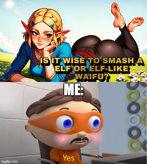 Protegent Yes | ME: | image tagged in protegent yes,sus,legend of zelda,smash | made w/ Imgflip meme maker