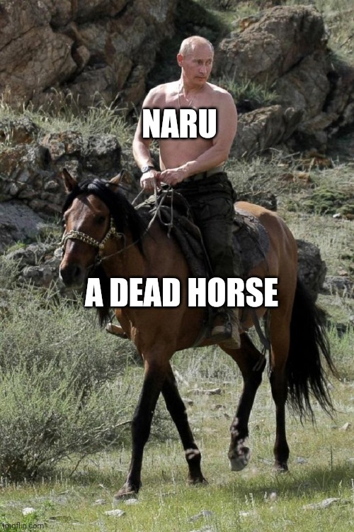 Putin horse riding | NARU; A DEAD HORSE | image tagged in putin horse riding | made w/ Imgflip meme maker