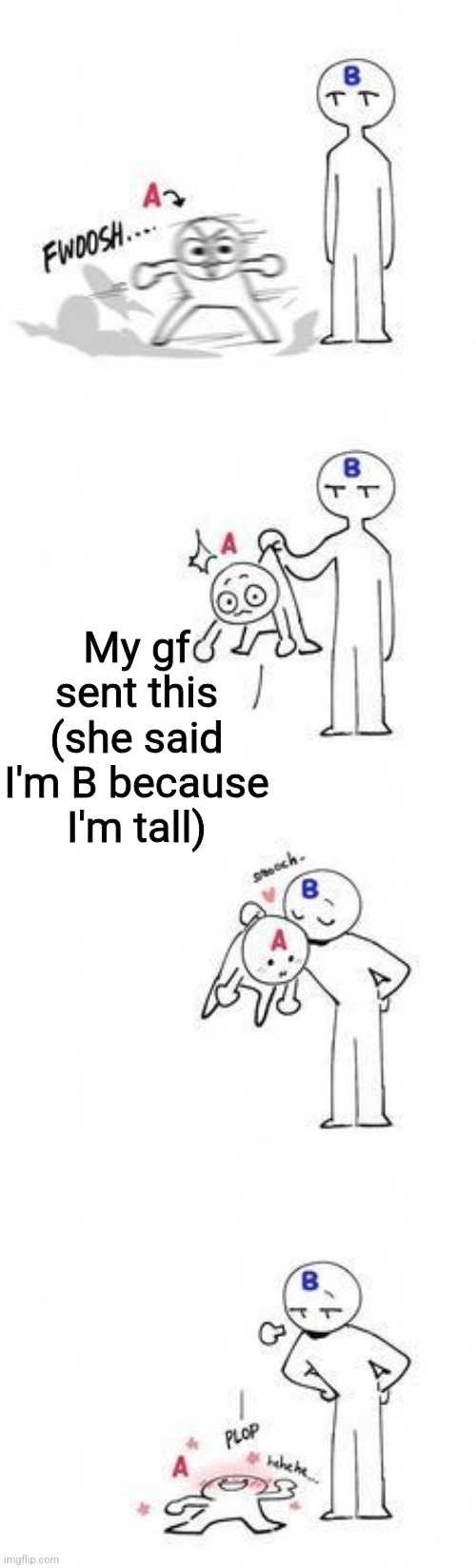 My gf sent this (she said I'm B because I'm tall) | made w/ Imgflip meme maker