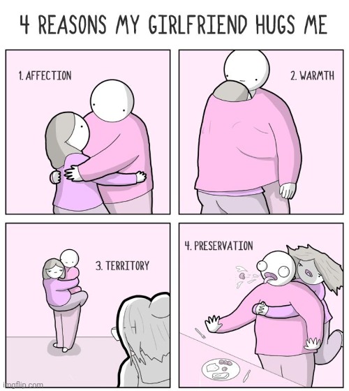 Girlfriend | image tagged in girlfriend,hugs,hug,comics,comics/cartoons,hugging | made w/ Imgflip meme maker