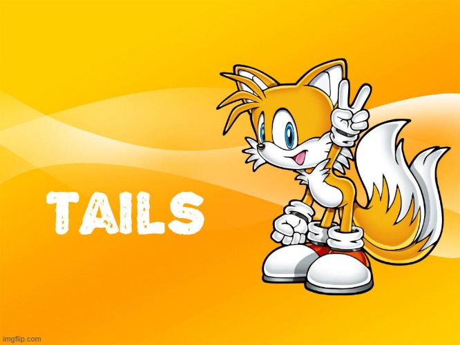 Tails wallpaper{Frutiger-Aero styled I think...) (Art credit: Bumblebee587 on DA) | made w/ Imgflip meme maker