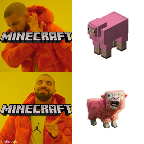 Drake Hotline Bling Meme | image tagged in memes,drake hotline bling,for real,minecraft | made w/ Imgflip meme maker