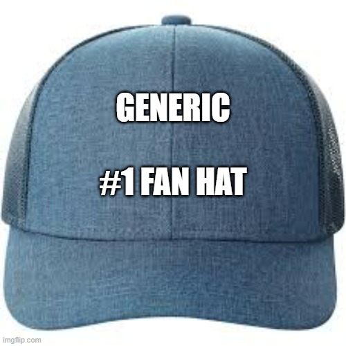 memes by Brad - Here is a generic sports fan hat - humor - | GENERIC; #1 FAN HAT | image tagged in sports,funny,fun,hat,sports fans,humor | made w/ Imgflip meme maker