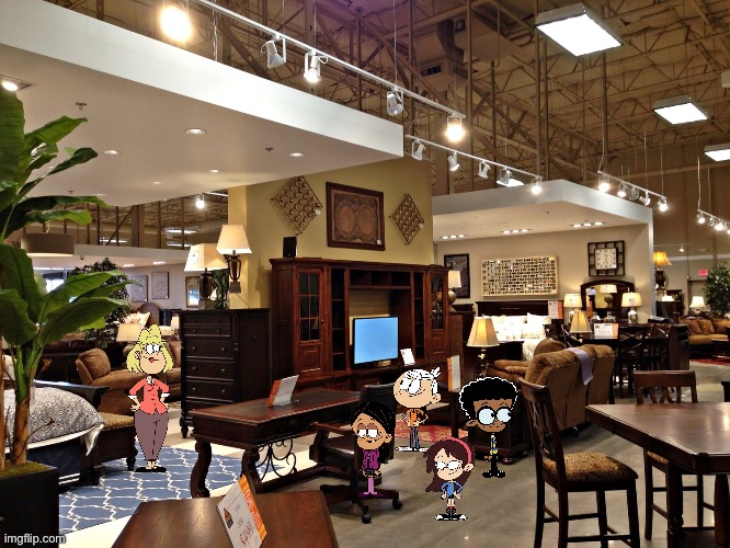 Going to Ashley Homestore | image tagged in the loud house,lincoln loud,nickelodeon,ronnie anne,ronnie anne santiago,furniture | made w/ Imgflip meme maker