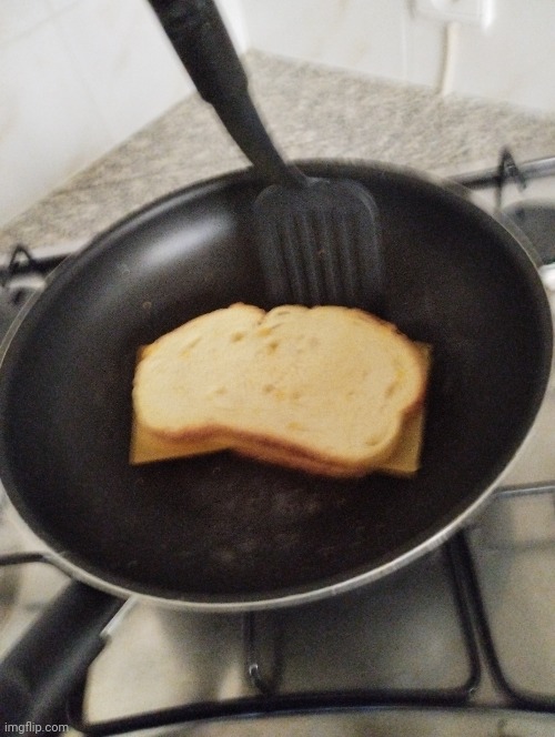 First time ever cooking a grilled cheese on a pan | made w/ Imgflip meme maker